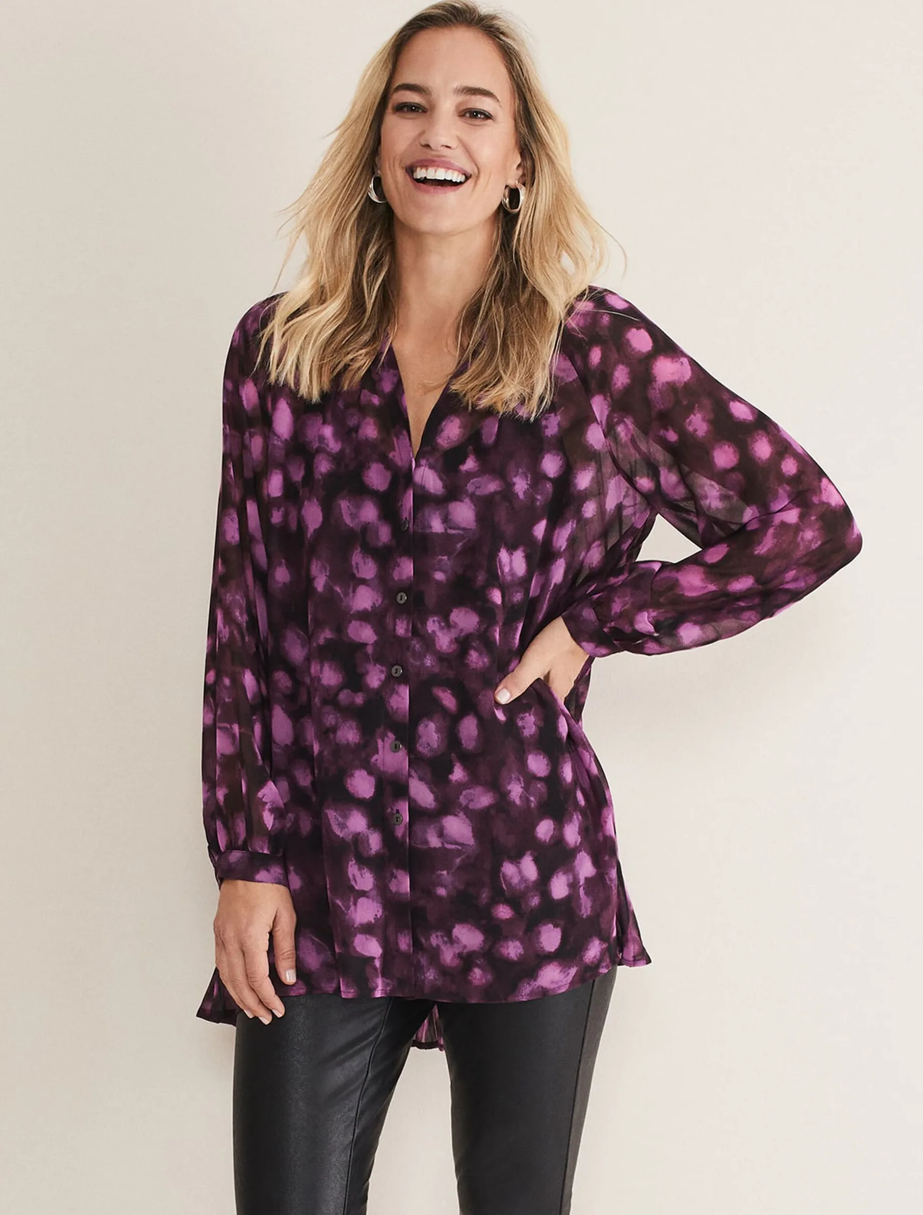 Rhian Chiffon Tunic Blouse
