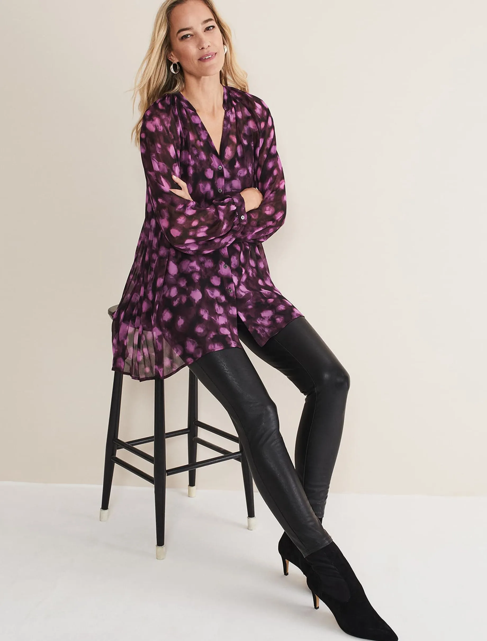Rhian Chiffon Tunic Blouse