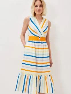 Riley Cotton Striped Midi Dress