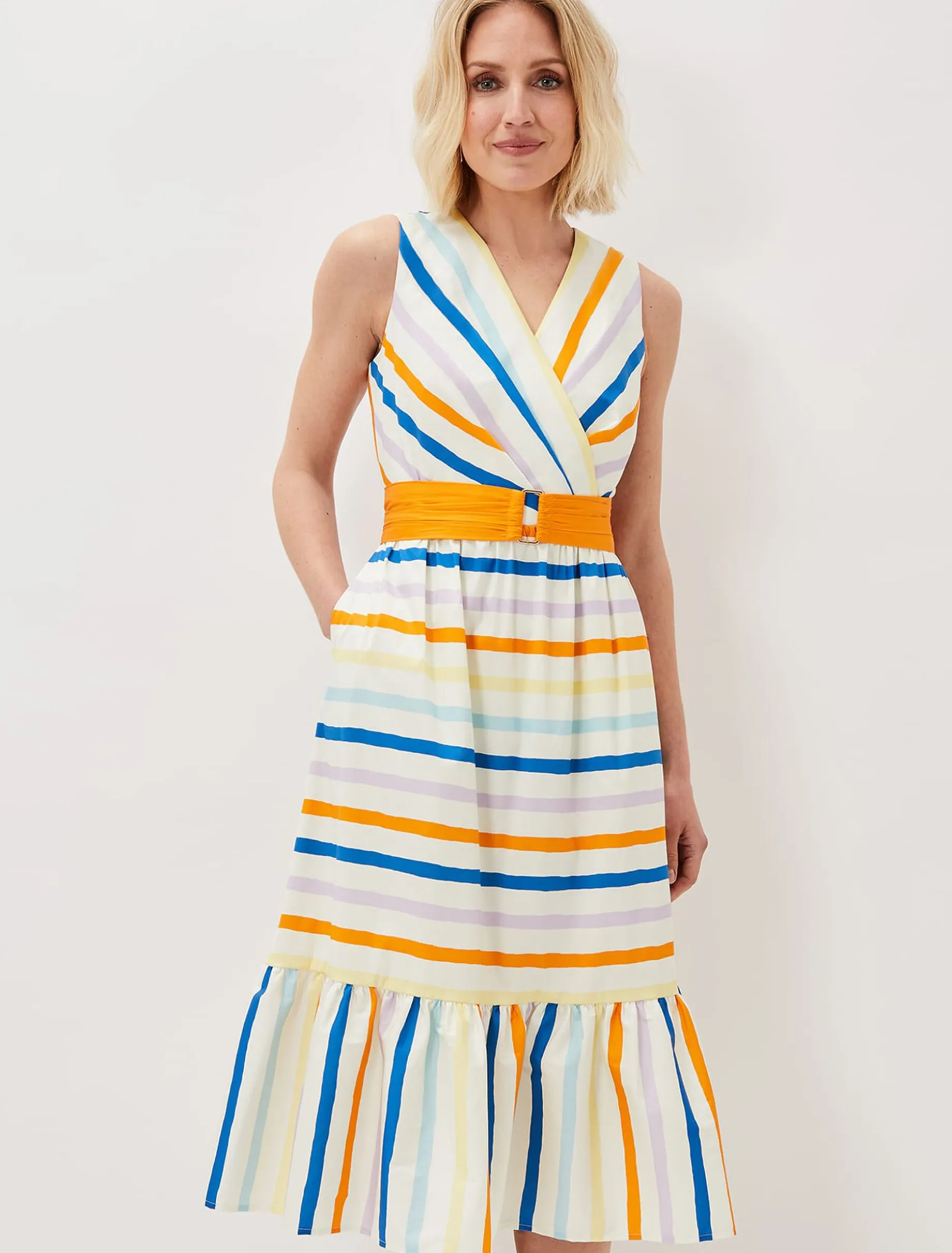 Riley Cotton Striped Midi Dress