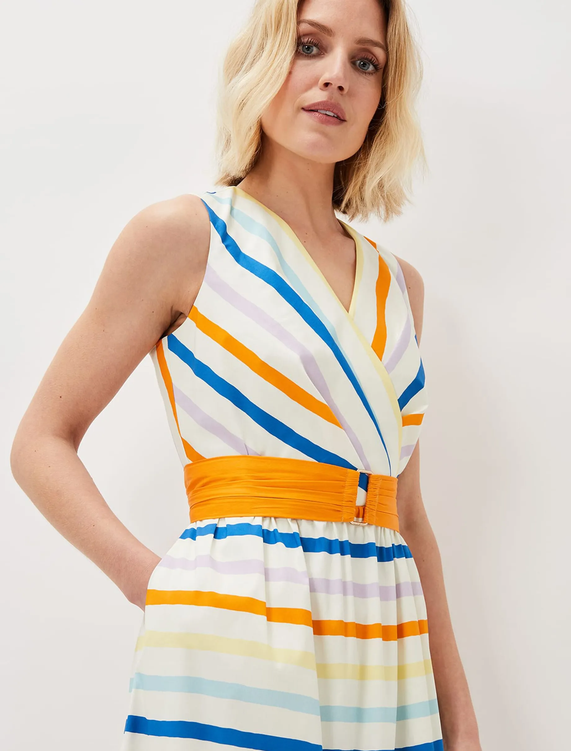 Riley Cotton Striped Midi Dress
