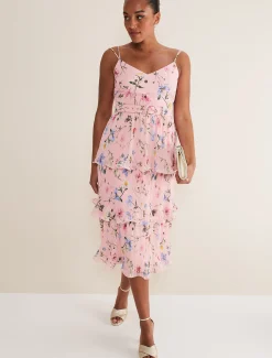 River Floral Tiered Midi Dress