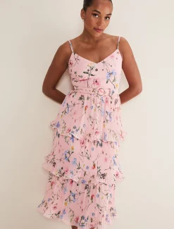 River Floral Tiered Midi Dress