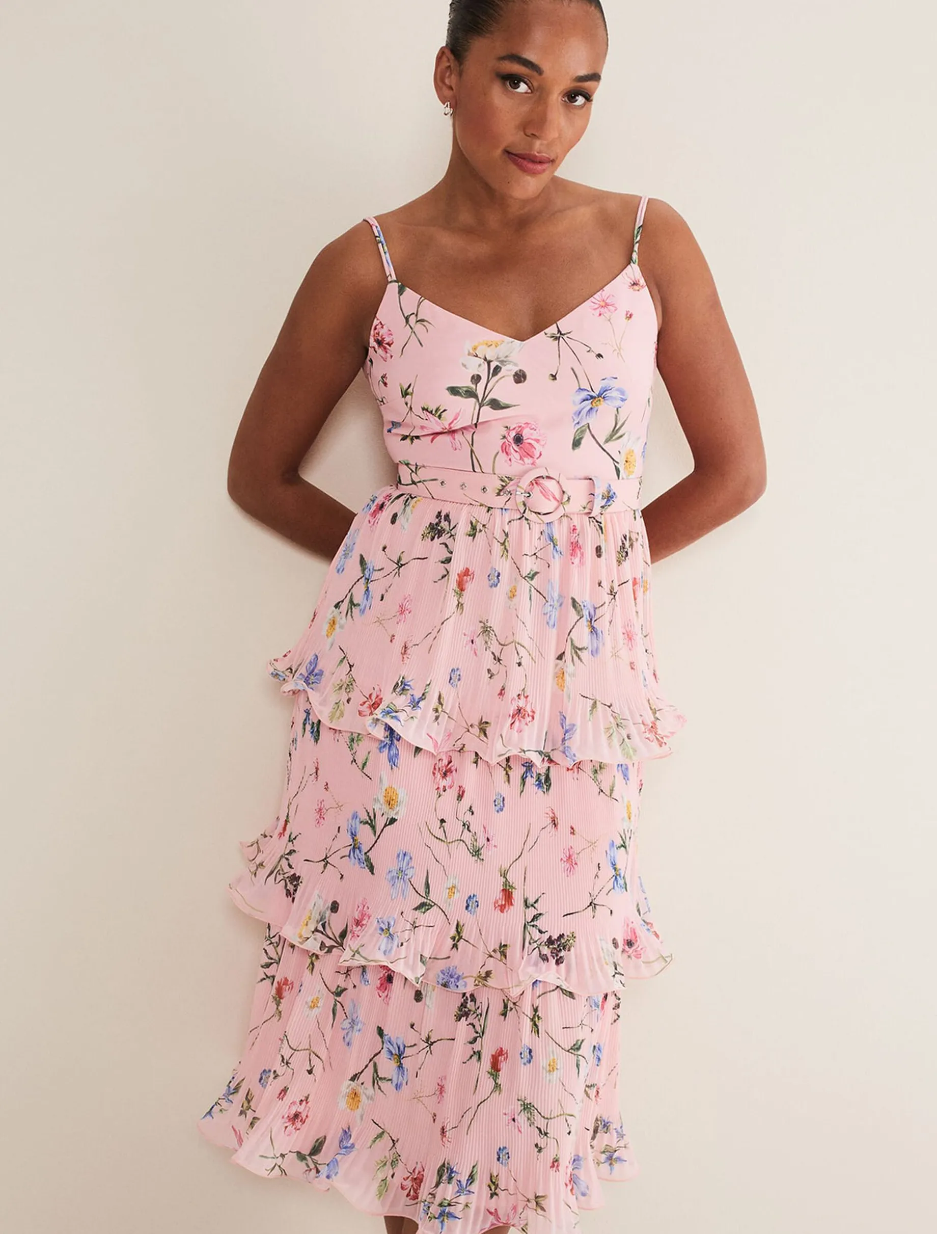 River Floral Tiered Midi Dress
