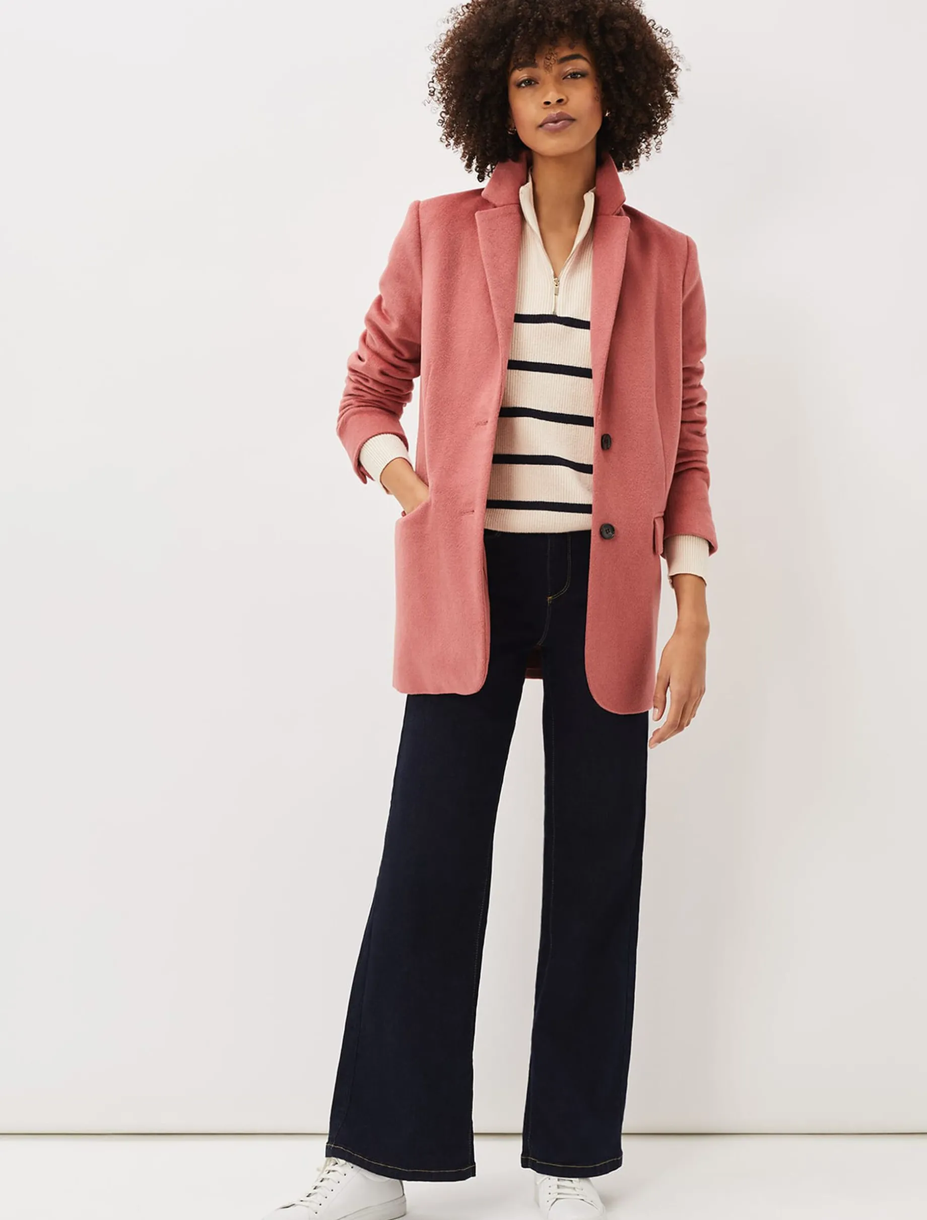 Rosan Zip Funnel Neck Stripe Jumper