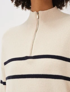 Rosan Zip Funnel Neck Stripe Jumper