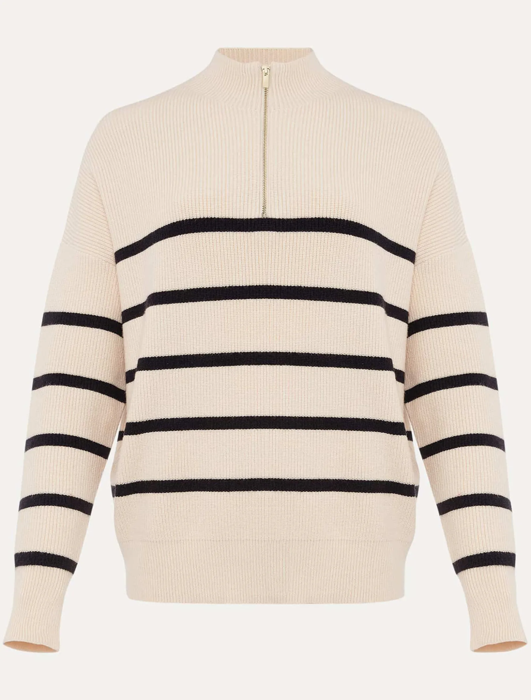 Rosan Zip Funnel Neck Stripe Jumper