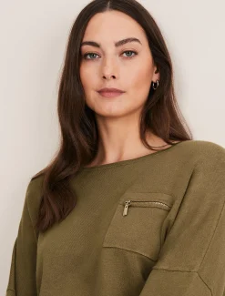 Rose Pocket Trim Knit