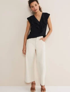 Rosey Linen Ruffle Blouse