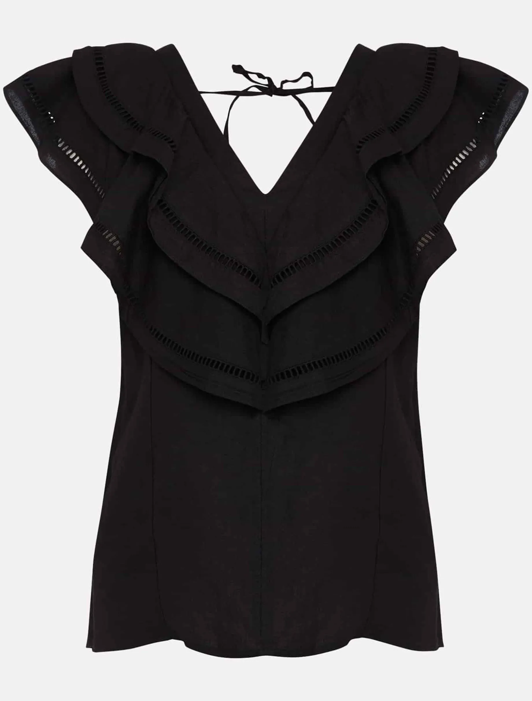 Rosey Linen Ruffle Blouse