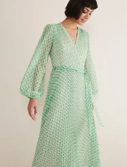 Roxanna Pleated Diamond Maxi Dress