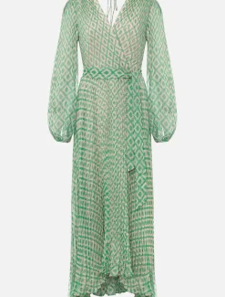Roxanna Pleated Diamond Maxi Dress