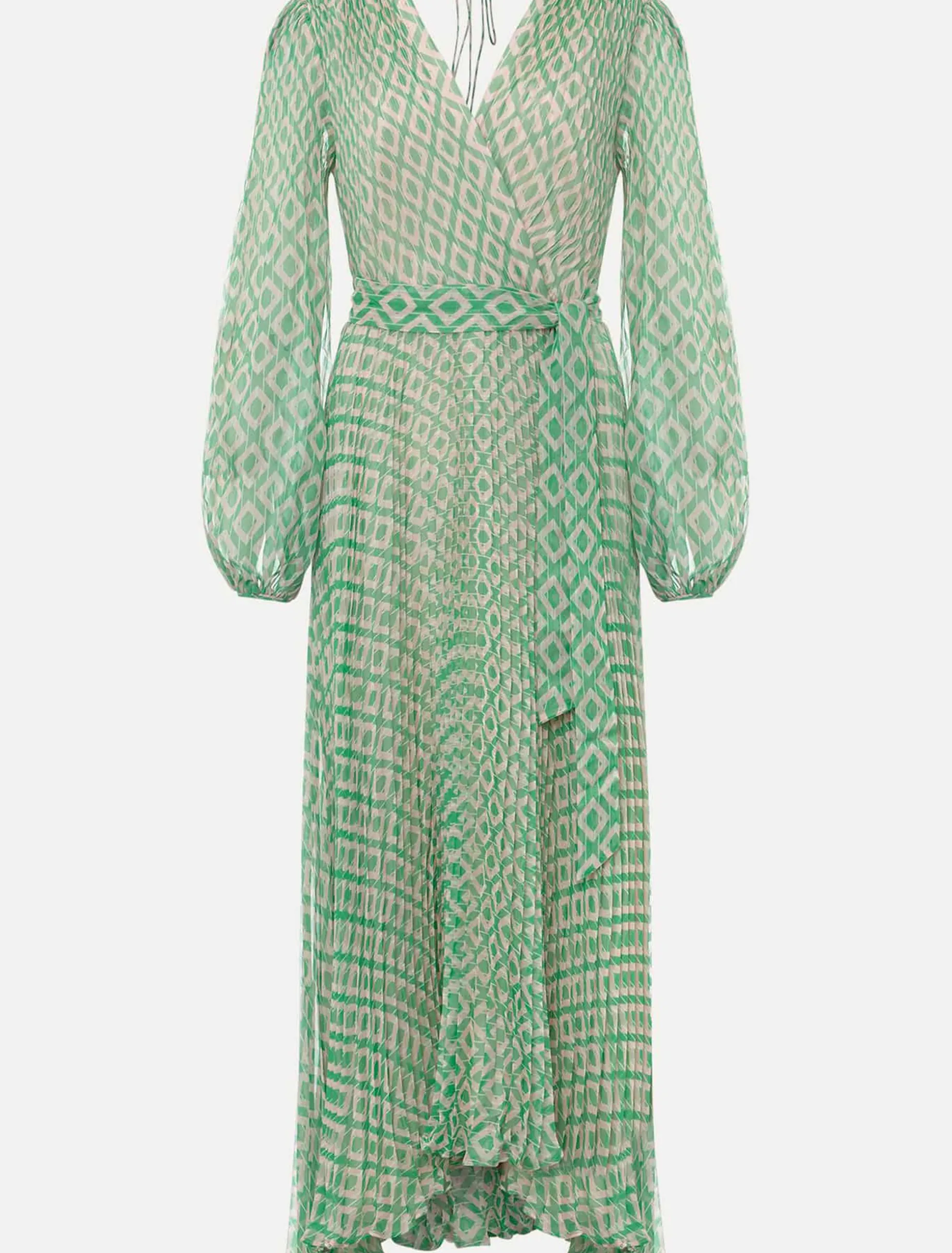 Roxanna Pleated Diamond Maxi Dress