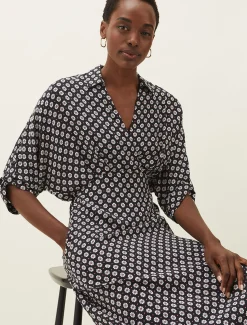 Ryleigh Geometric Print Midi Dress