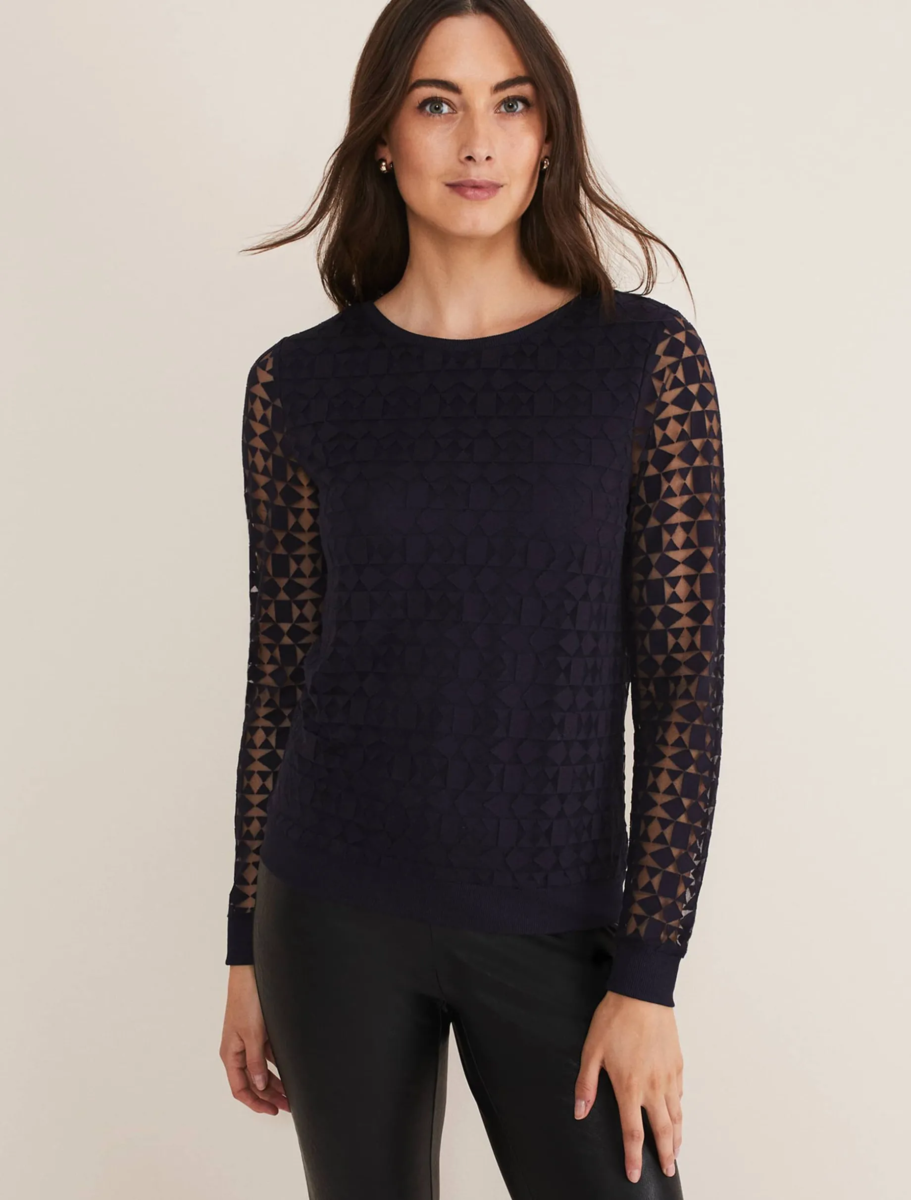 Sakuro Geo Burnout Print Top
