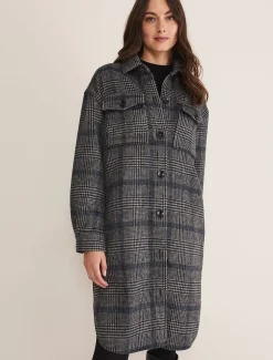 Sarina Check Longline Shacket