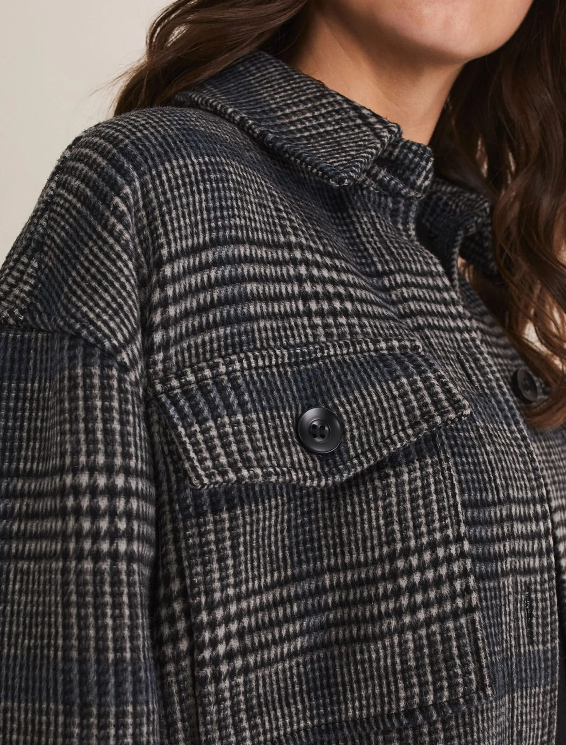 Sarina Check Longline Shacket
