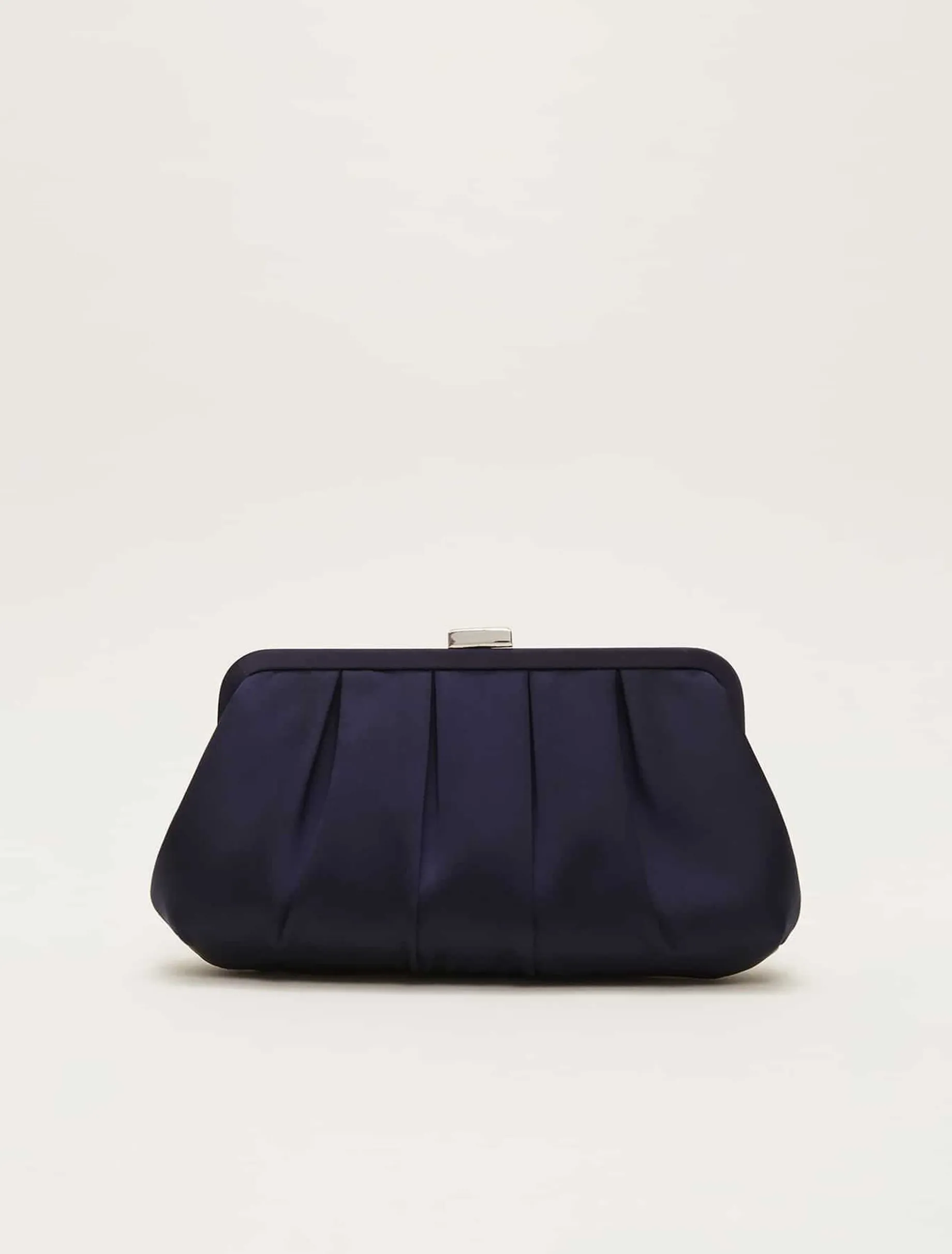 Satin Pleat Clutch Bag