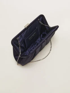Satin Pleat Clutch Bag