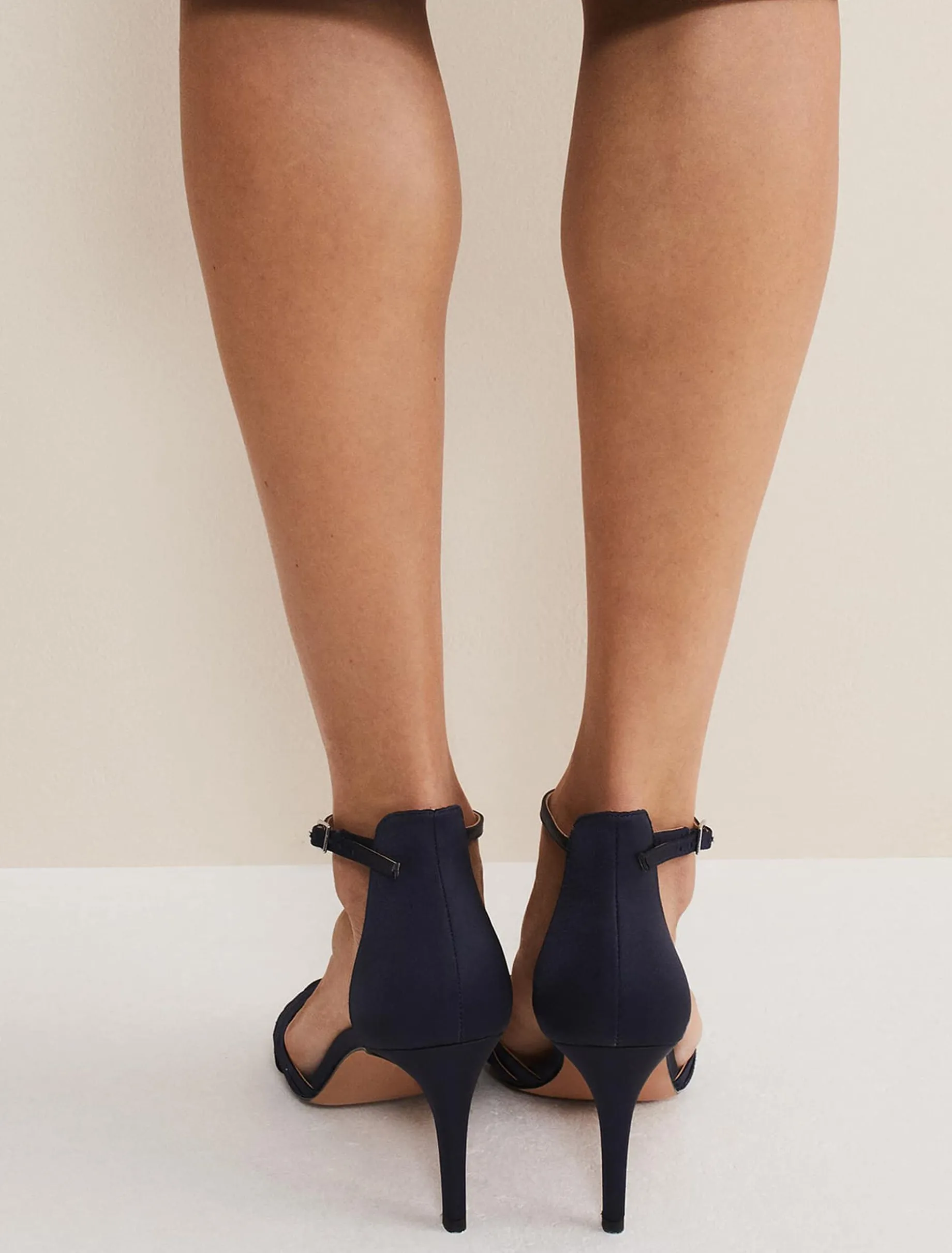 Satin Strappy Heeled Sandals