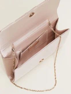 Satin Twist Clutch Bag