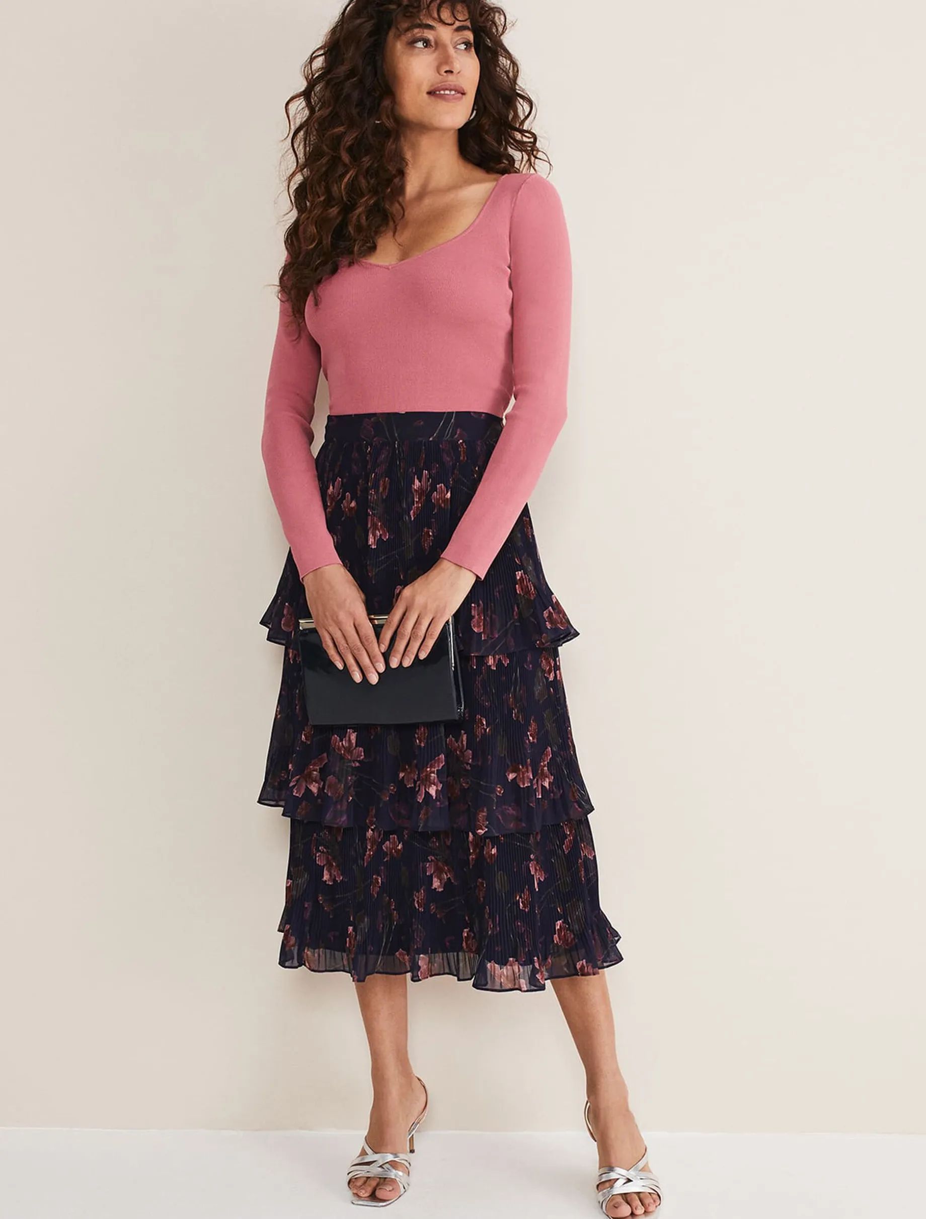 Selena Tiered Printed Skirt