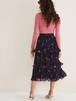 Selena Tiered Printed Skirt