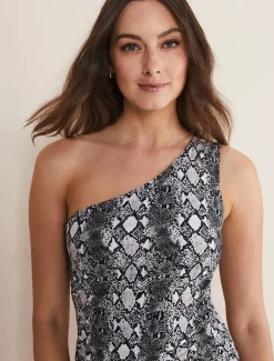 Semira Snake One Shoulder Swimsuit
