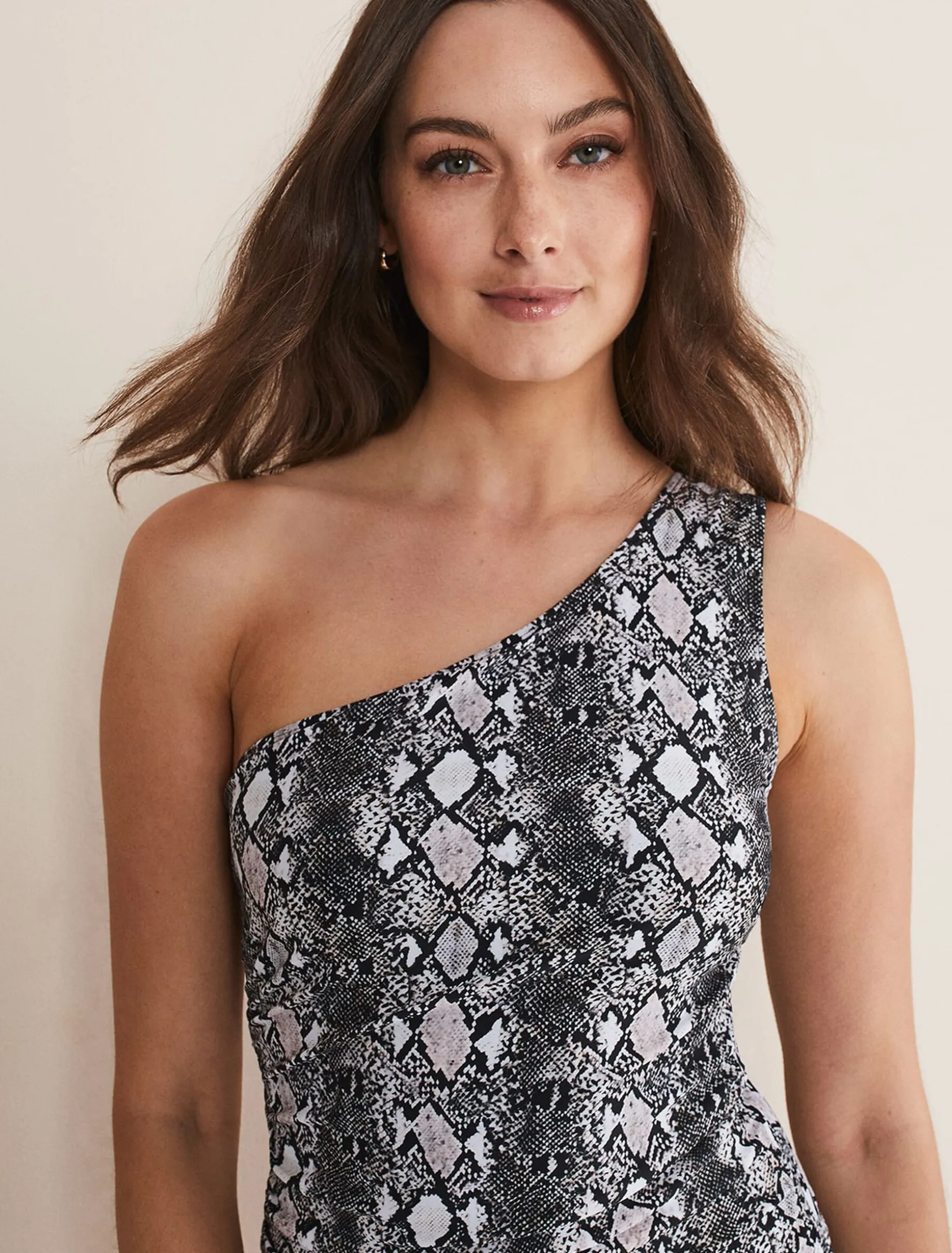 Semira Snake One Shoulder Swimsuit