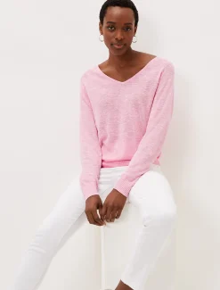 Senita Linen V-Neck Jumper