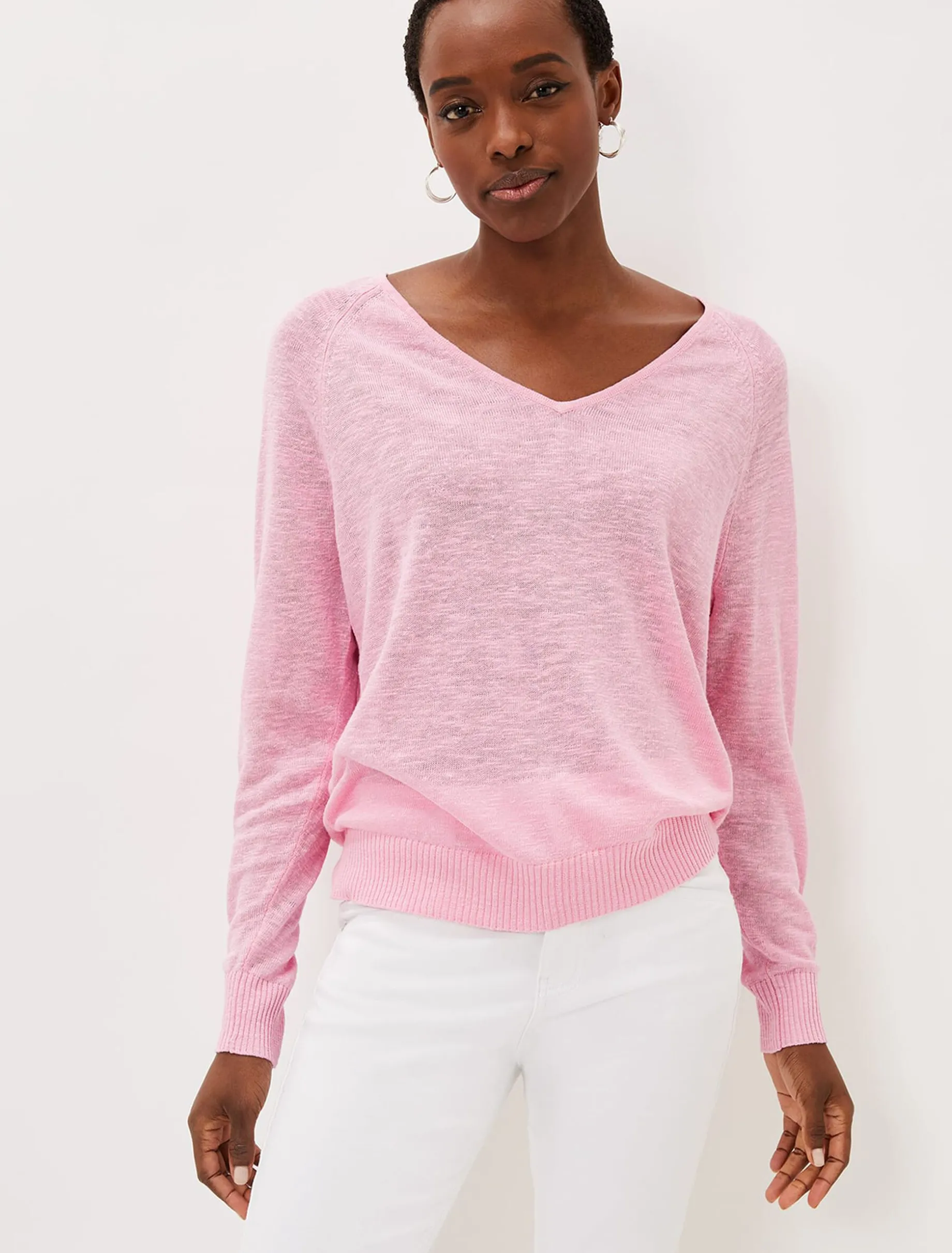 Senita Linen V-Neck Jumper