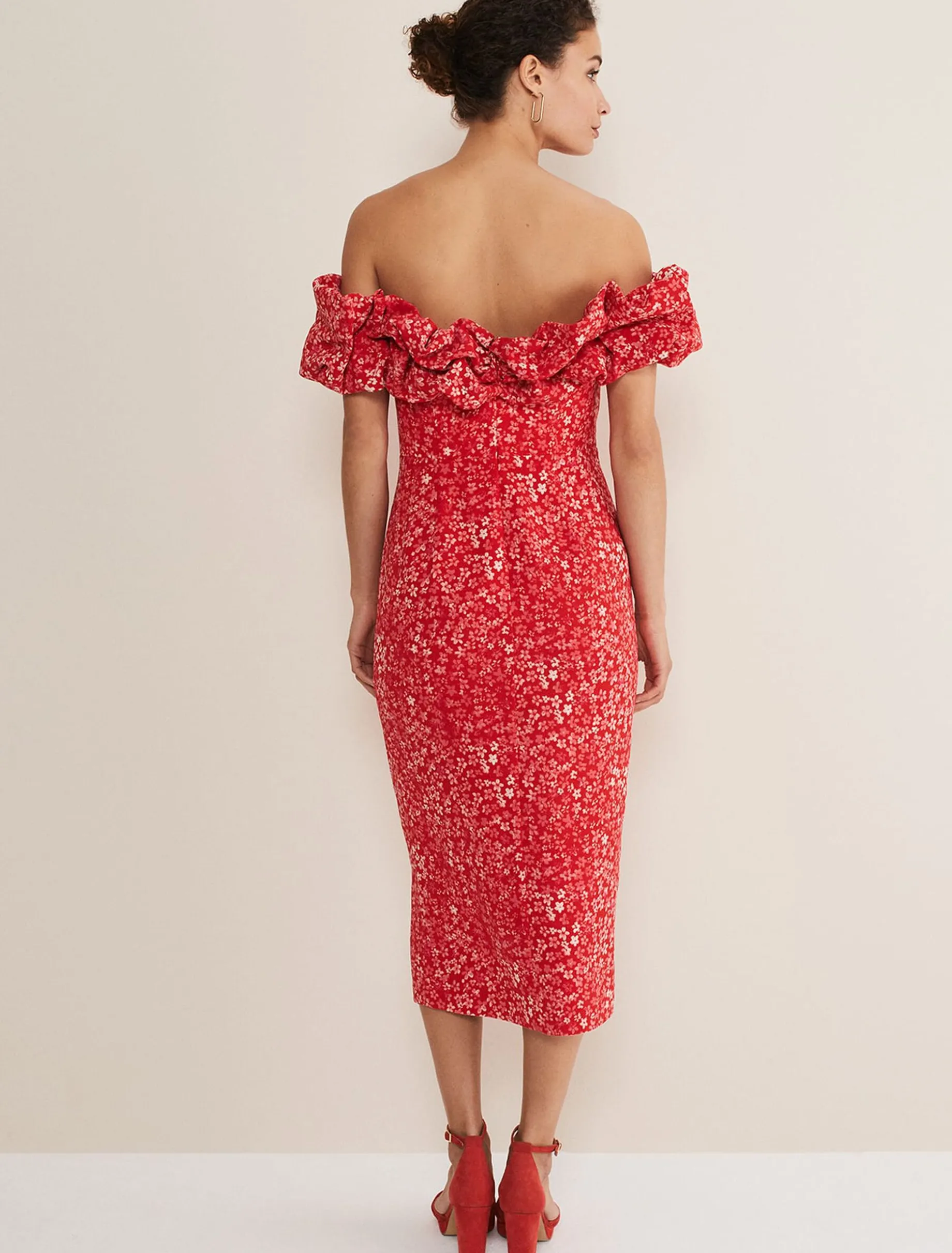 Senita Off Shoulder Ditsy Dress