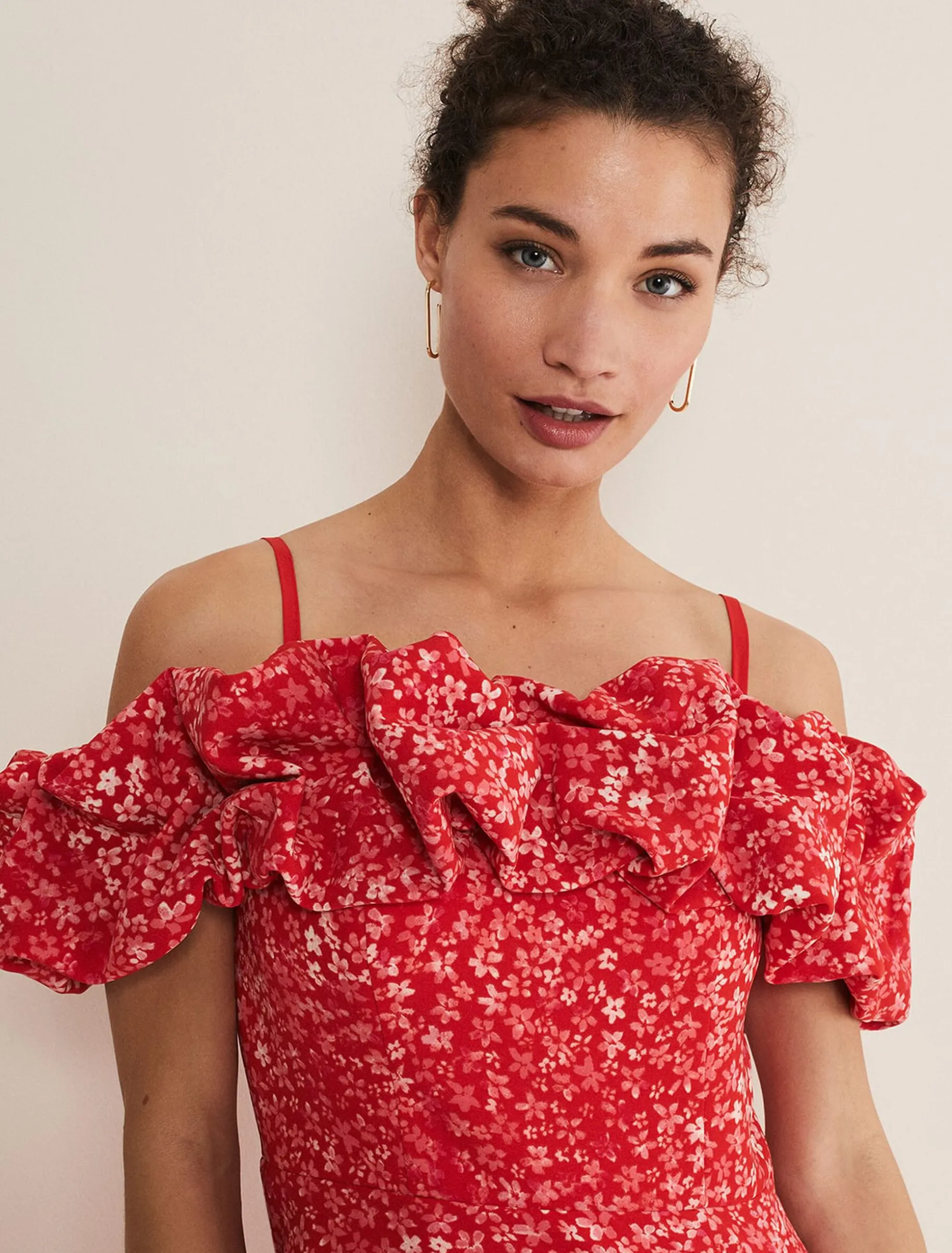 Senita Off Shoulder Ditsy Dress