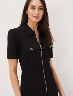 Shaden Zip Front Ponte Dress