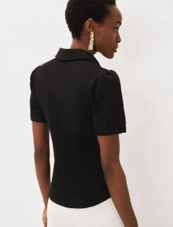 Shaden Zip Front Ponte Top