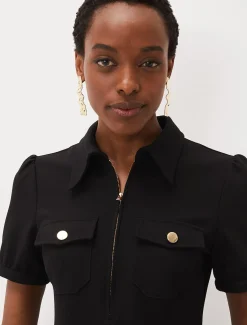 Shaden Zip Front Ponte Top