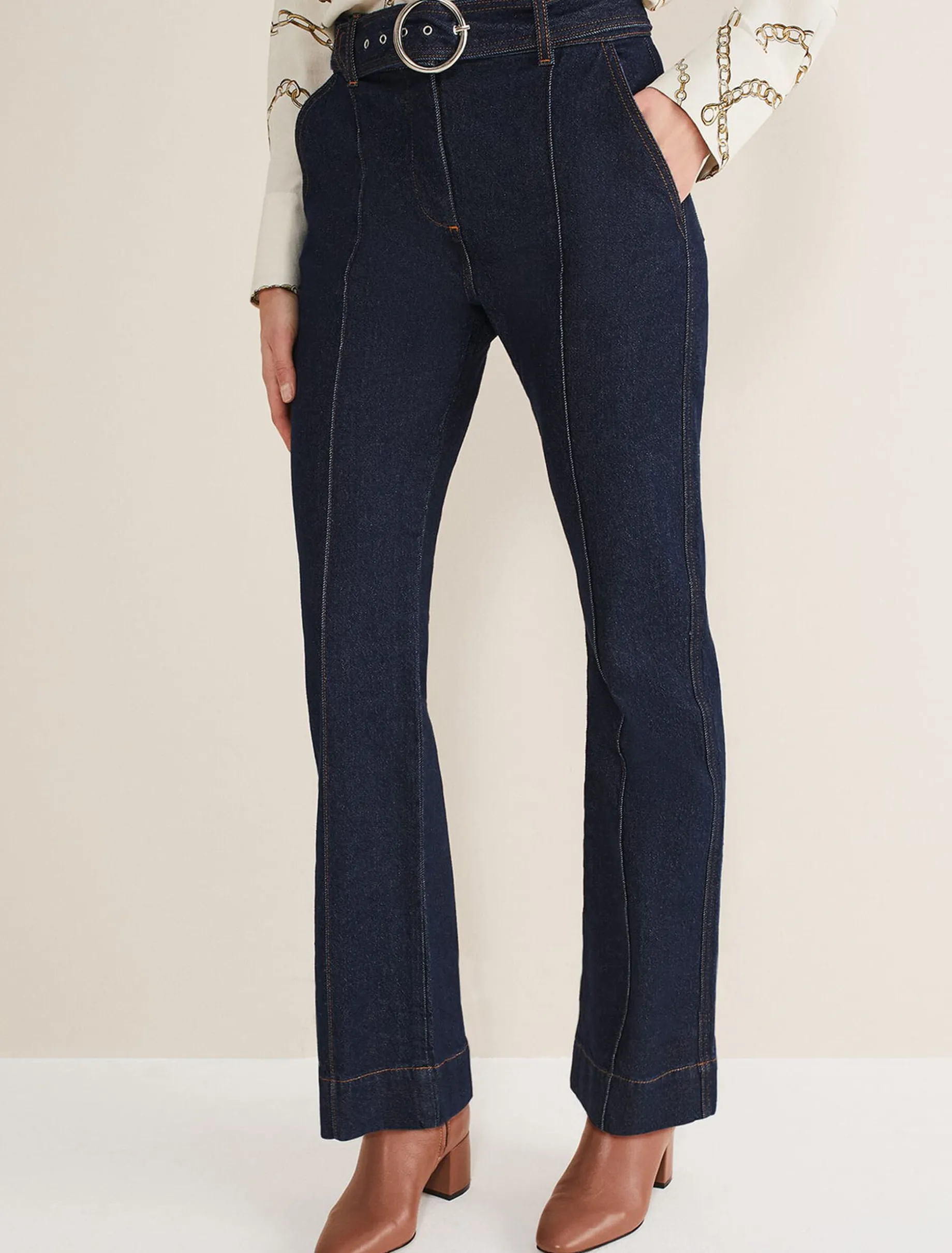 Shawna Belted Bootcut Jeans