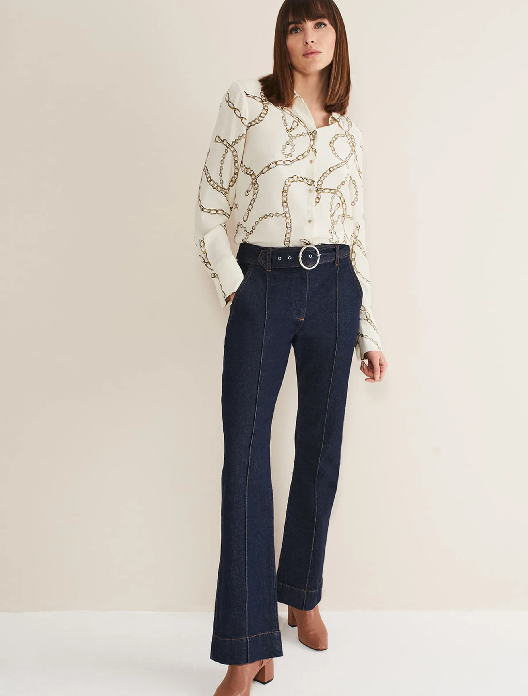 Shawna Belted Bootcut Jeans