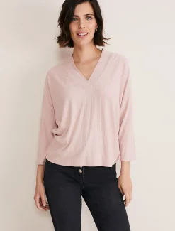 Shellie Textured V Neck Top