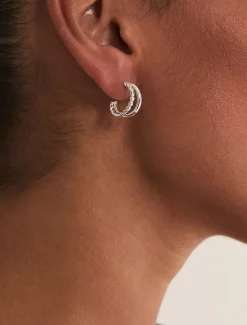 Silver Huggie Earrings