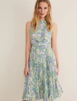 Simara Daisy Pleated Midi Dress