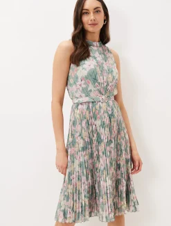 Simara Floral Pleated Dress