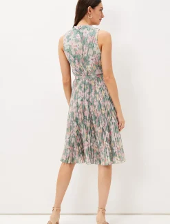 Simara Floral Pleated Dress