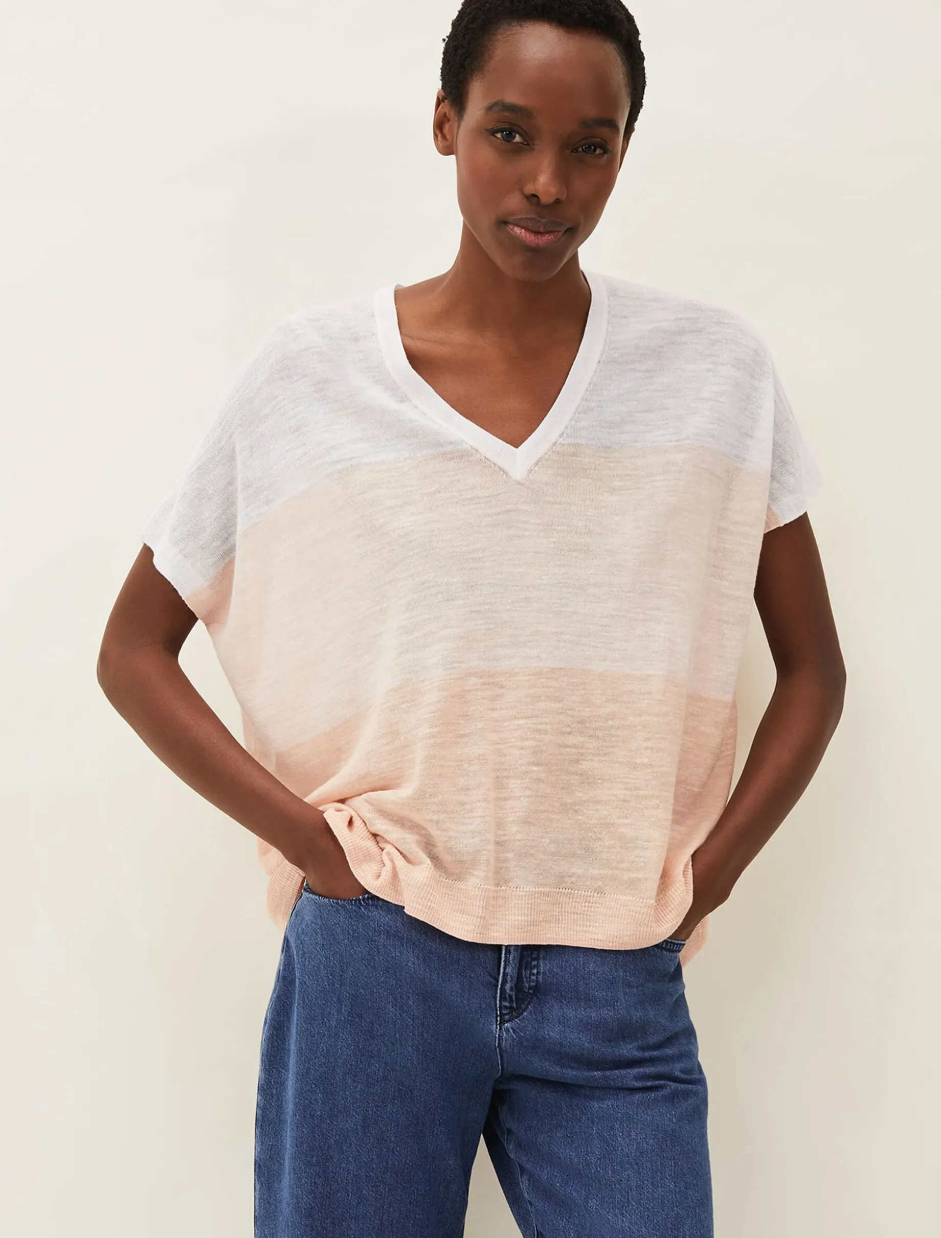 Simonea Colourblock Linen Top