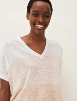 Simonea Colourblock Linen Top