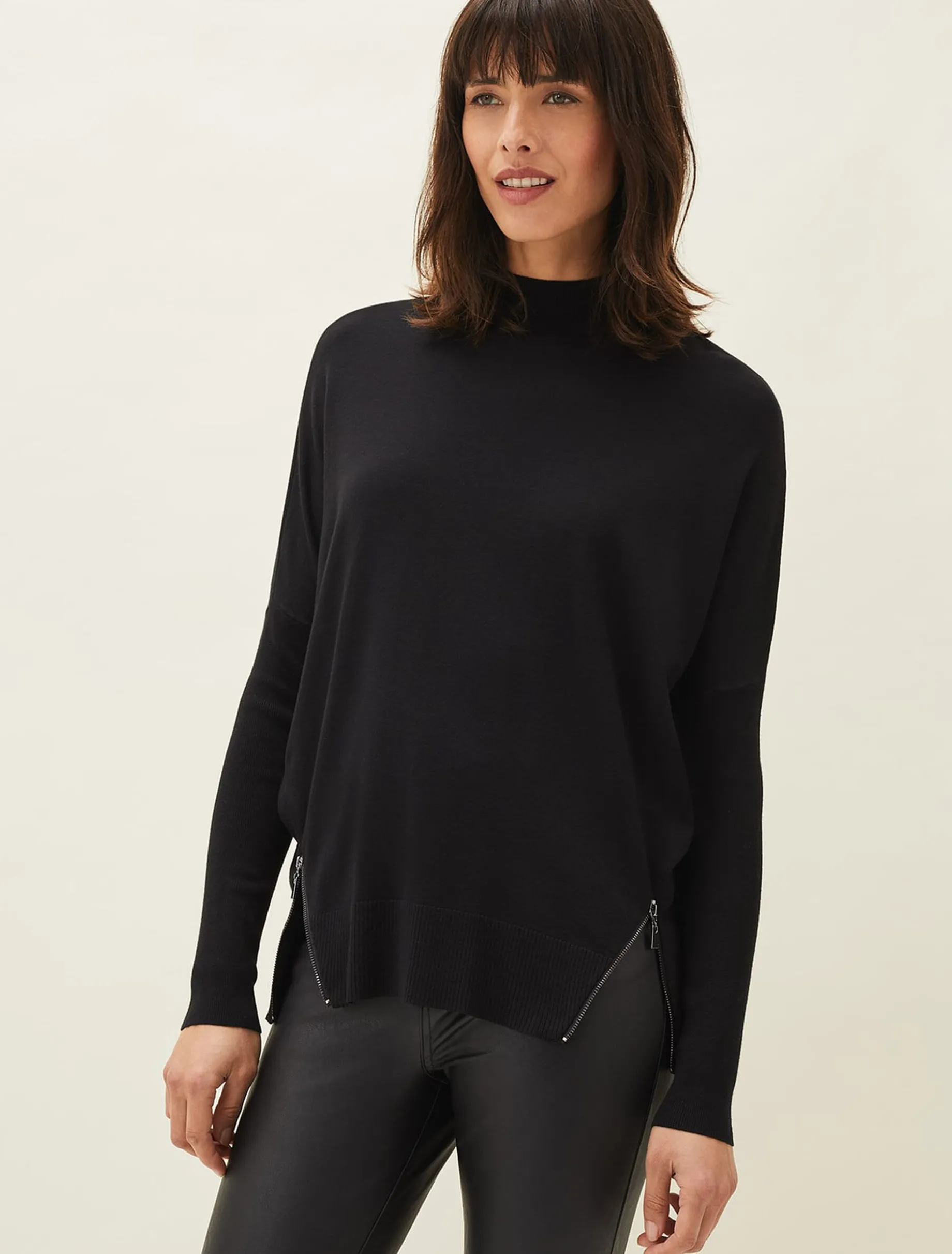 Skylar Roll Neck Zip Hem Jumper