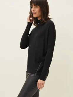 Skylar Roll Neck Zip Hem Jumper