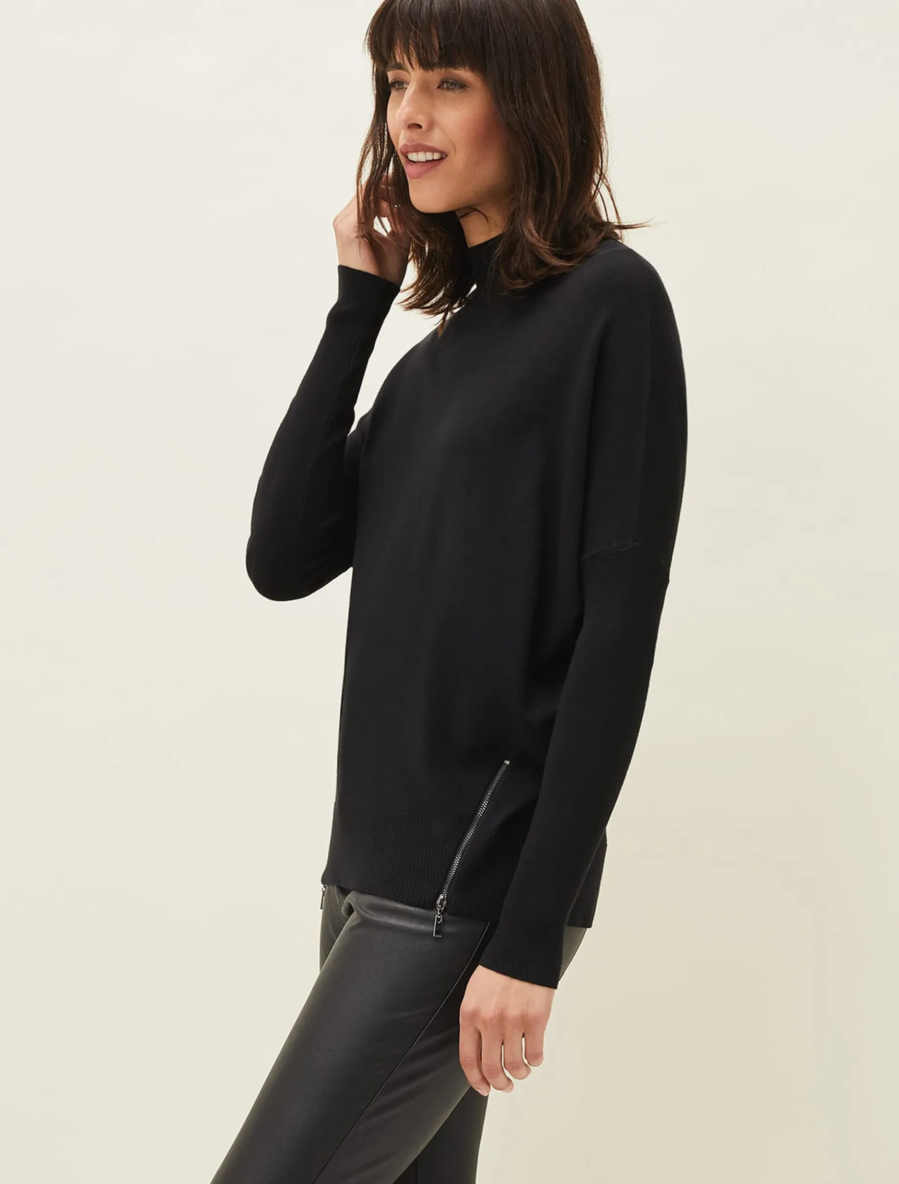 Skylar Roll Neck Zip Hem Jumper
