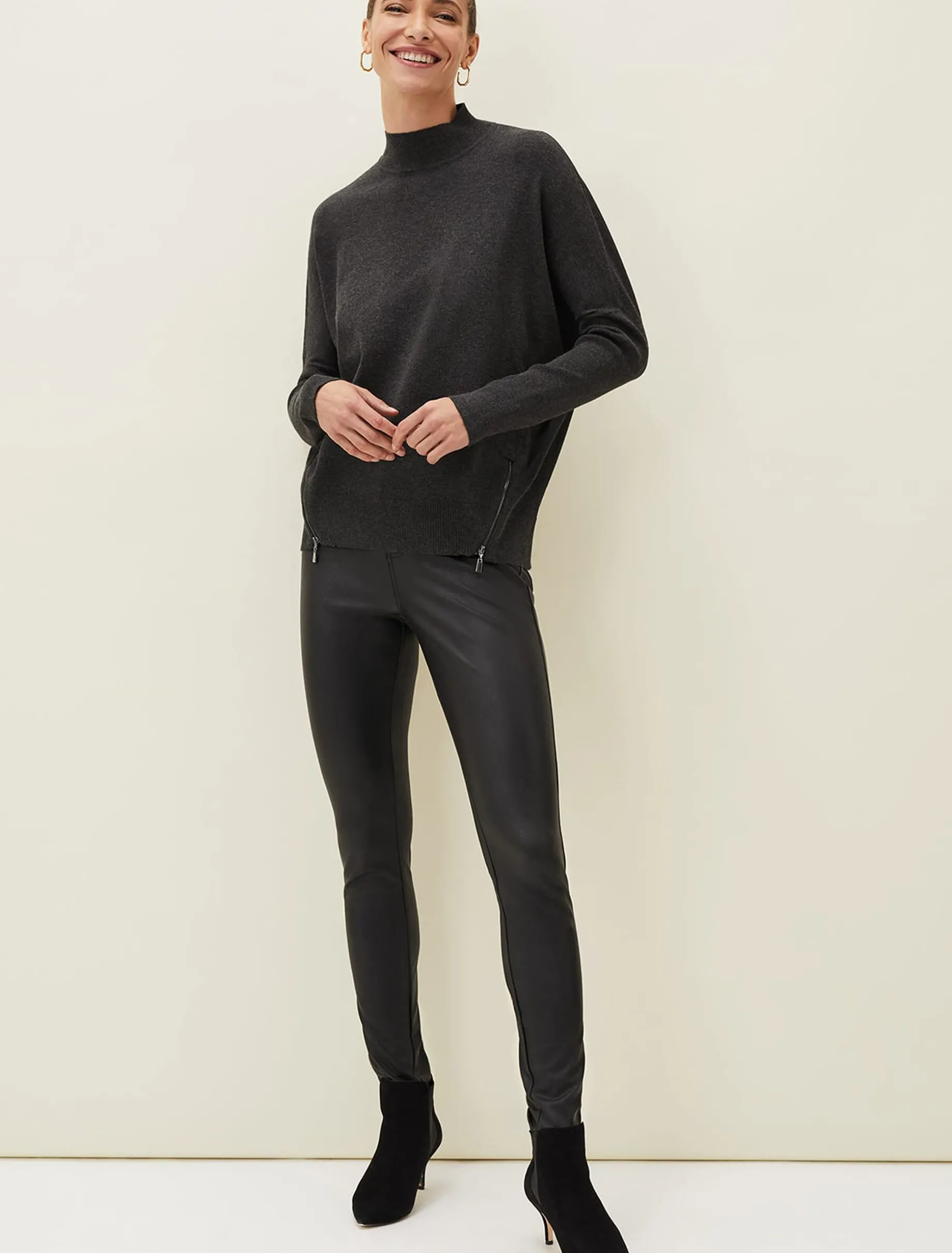 Skylar Roll Neck Zip Hem Jumper