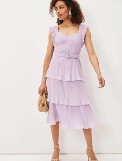 Skyler Pleated Tiered Midi Dress